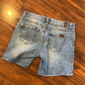 7 For All Mankind Blue Denim Shorts